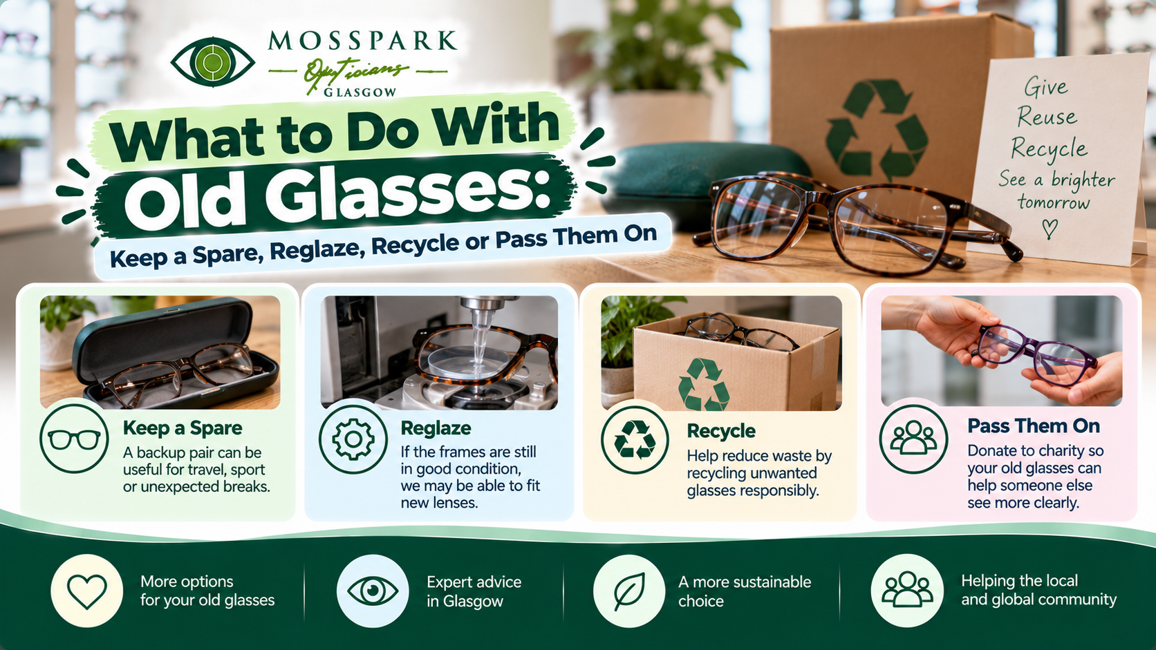 What to Do With Old Glasses: Keep a Spare, Reglaze, Recycle or Pass Them On